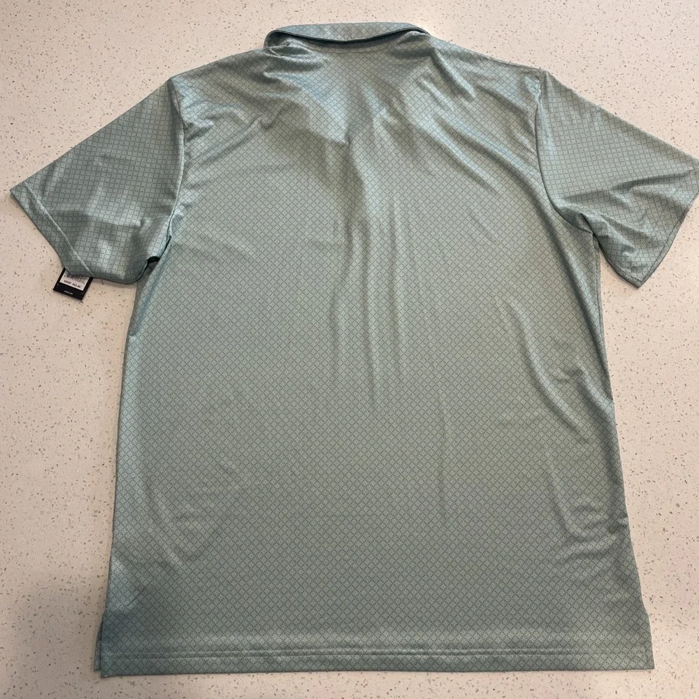 NWT ADIDAS Ultra Polo Dot Print Golf Shirt XL Green Standard Fit UPF 50 AOP